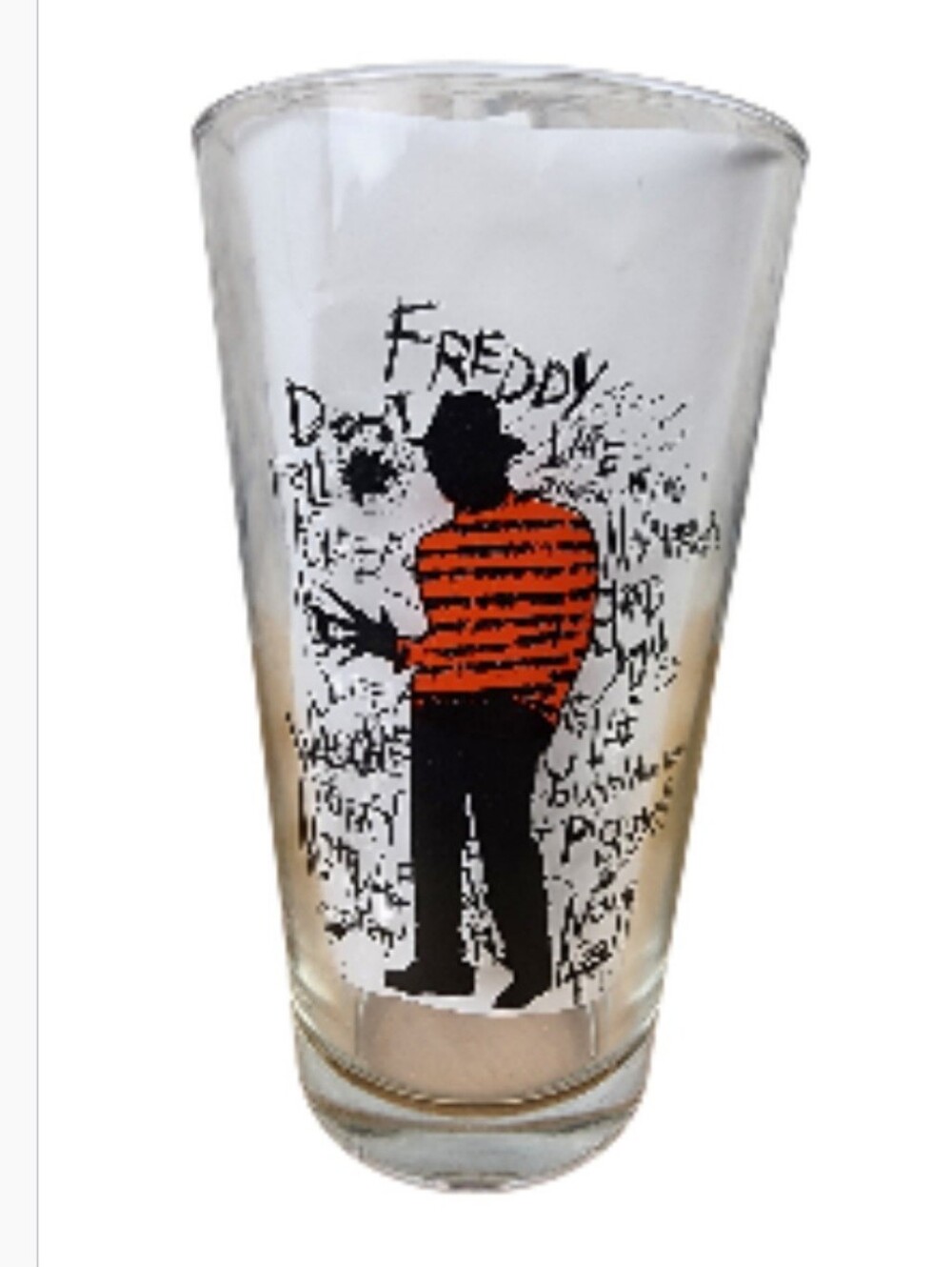A Nightmare On Elm Street Freddy Krueger Graffiti Scribble Glass Tumbler